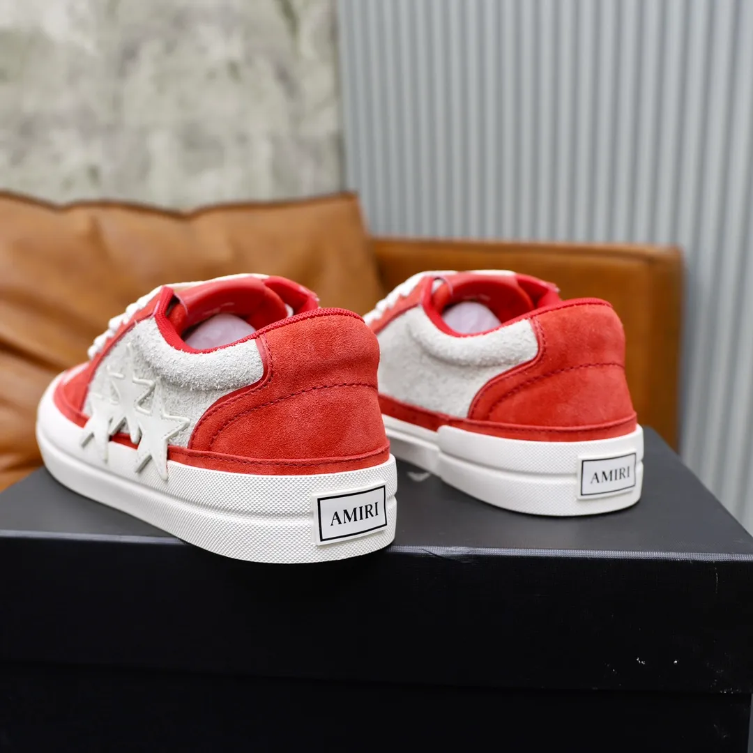 Men's men's shoes 💰540💰🔥🔥🔥 Couple style Amiri2024 new sports and casual shoes, casual, fashionable and versatile flat-soled moral training shoes. Classic color combination + perfect shoe shape, Amiri’s classic Logo star makes you and I fall in love. Imported cow suede leather makes the shoes more high-end. Recommended by major celebrities, bloggers and internet celebrities.   Color: black, off-white, blue, pink, red. Size: Women’s 35-40 (41 is custom-made and non-returnable) Men’s 38-44 (45 and 46 are custom-made and non-refundable)